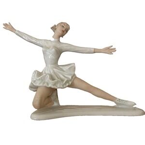 Wallendorf Midcentury German Porcelain Figurine  Skater